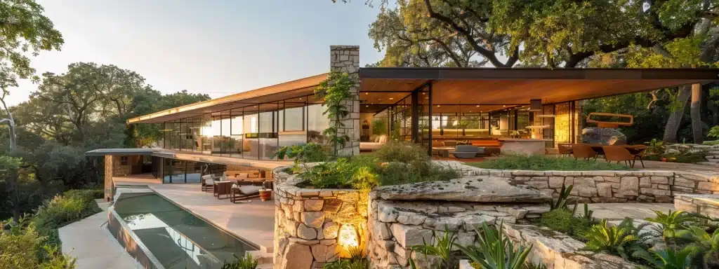 a visually captivating architectural masterpiece showcases innovative design elements and sustainable features, enveloped in natural light, exemplifying quality craftsmanship and a client-focused ethos.