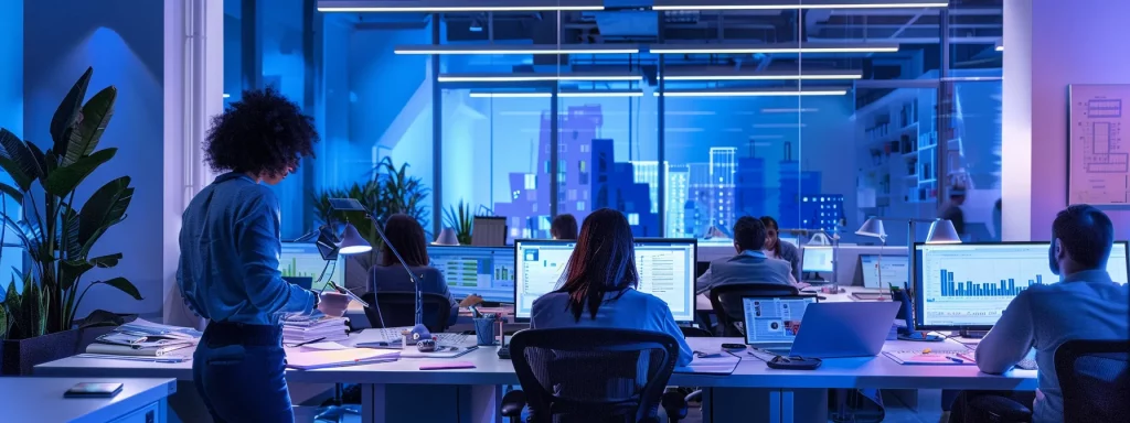 a sleek, modern architectural studio bustling with designers collaboratively sketching innovative blueprints for futuristic urban developments in cardiff, illuminated by soft artificial lighting that enhances the vibrant colours of their digital displays.