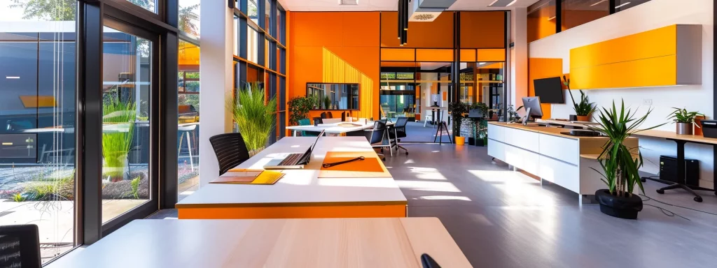 a sleek, modern interior of jamatek design studio in cardiff showcases a vibrant workspace filled with innovative design tools, interactive digital displays, and striking architectural models, highlighting the fusion of technology and creativity in architecture.