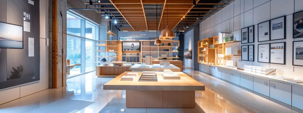 a contemporary architectural design studio interior showcases cutting-edge technology, with clients immersed in augmented reality simulations of their future properties, surrounded by sleek design elements and architectural models that highlight the innovative approach of jamatek architectural design studio.