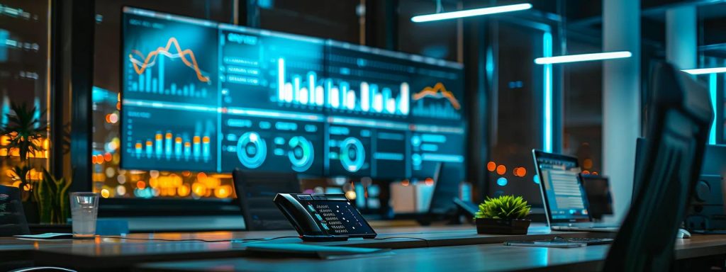 a sleek, modern office conference room with a dramatic presentation screen displaying a detailed cost comparison graph between design and build and traditional building methods, illuminated by sharp overhead lighting that enhances the focus on the vibrant data visuals.