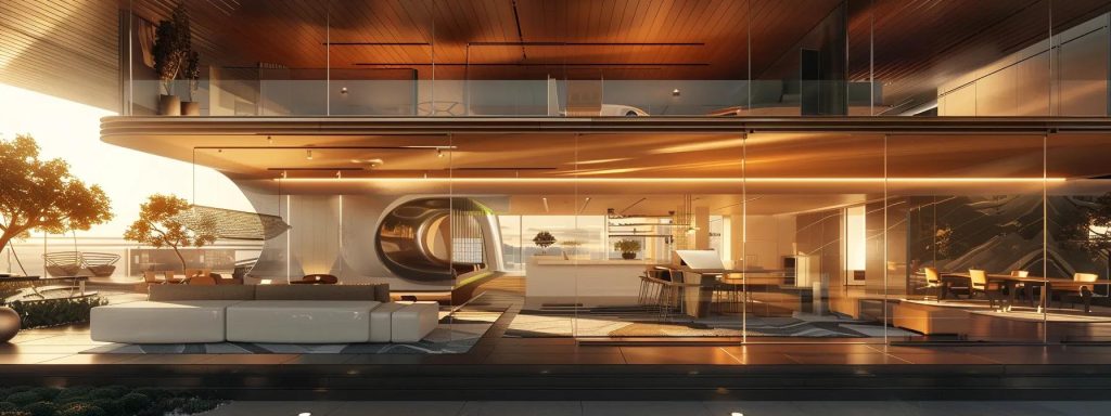 a sleek, modern office space in cardiff showcases innovative architectural models and digital design tools, reflecting the cutting-edge blend of technology and sustainable principles embraced by residential architects.