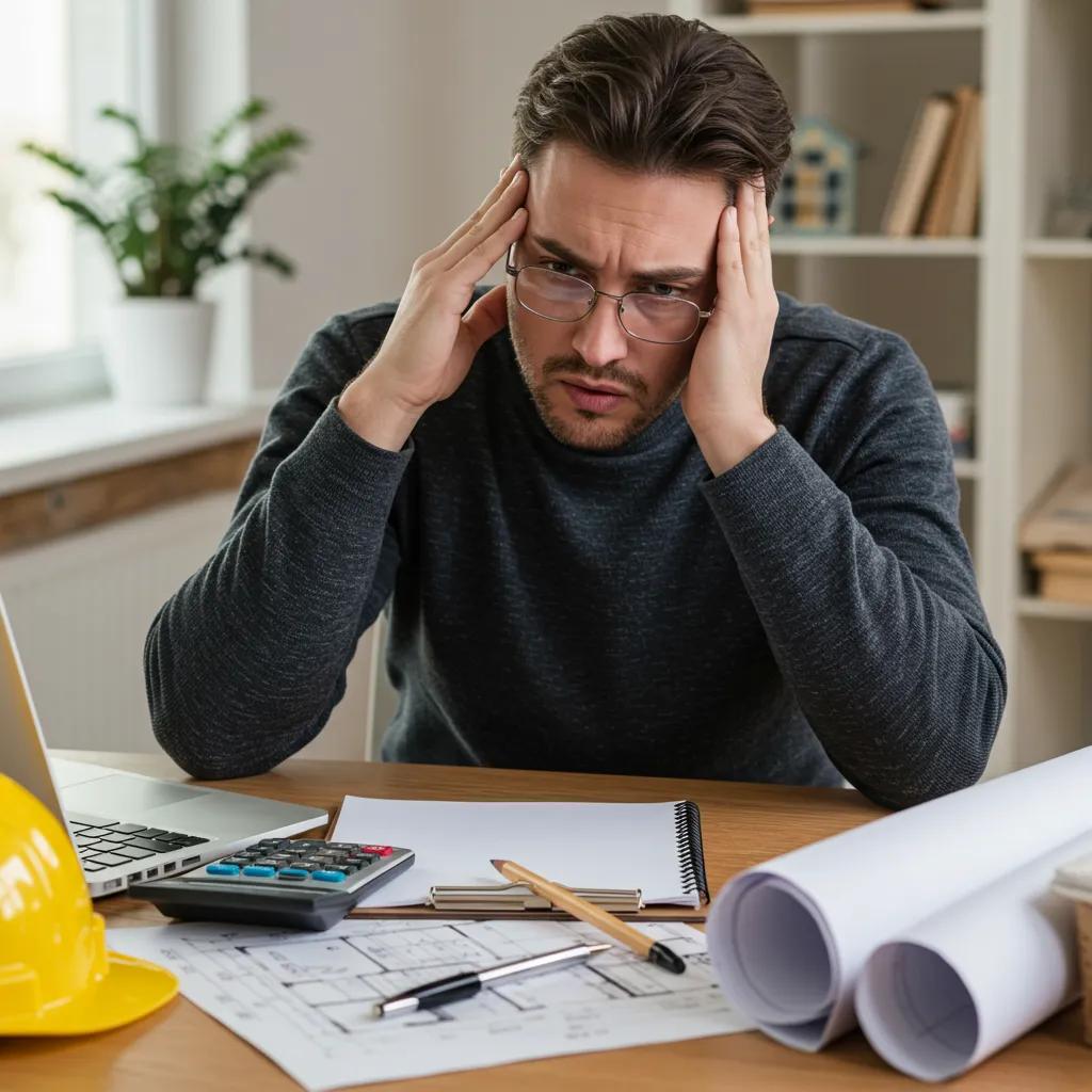 Homeowner carefully reviewing the budget for their home extension project